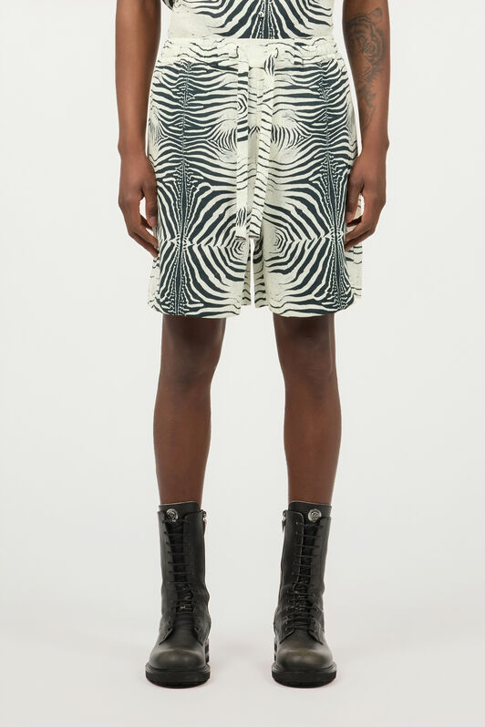 RC Bermudas De Lino Con Estampado Mini Zebra Negro/Blanco URT271-3HN49