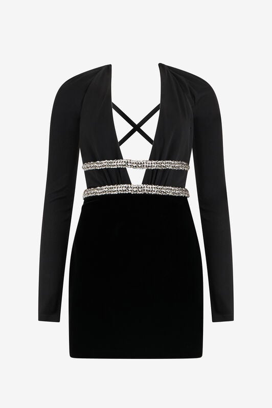 RC Embroidered Dress BLACK WKR113-JE034