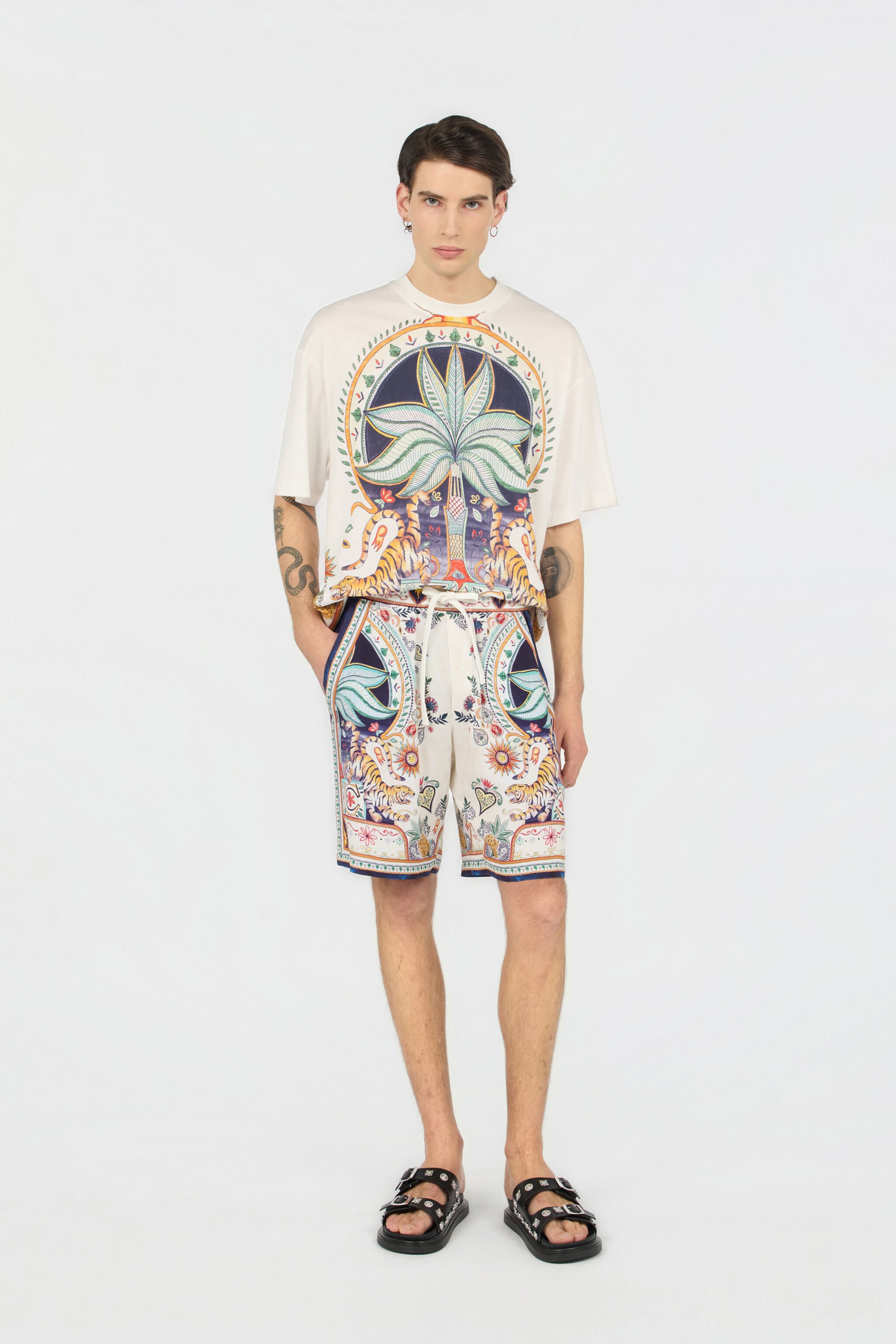 JC T-Shirt mit Tropical Garden-Print OFF WHITE WFT062-WF092