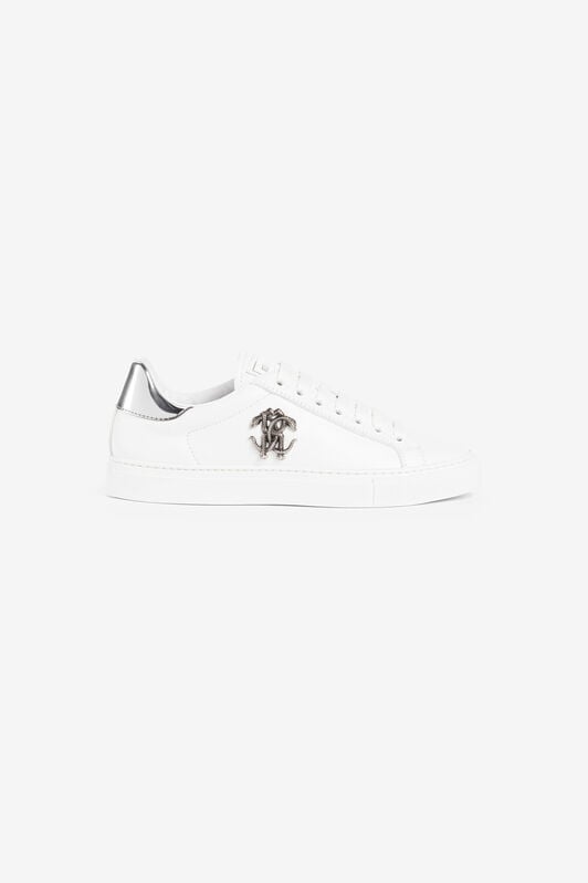 RC Logo-plaque leather sneakers White/Silver RKS038-PZB23