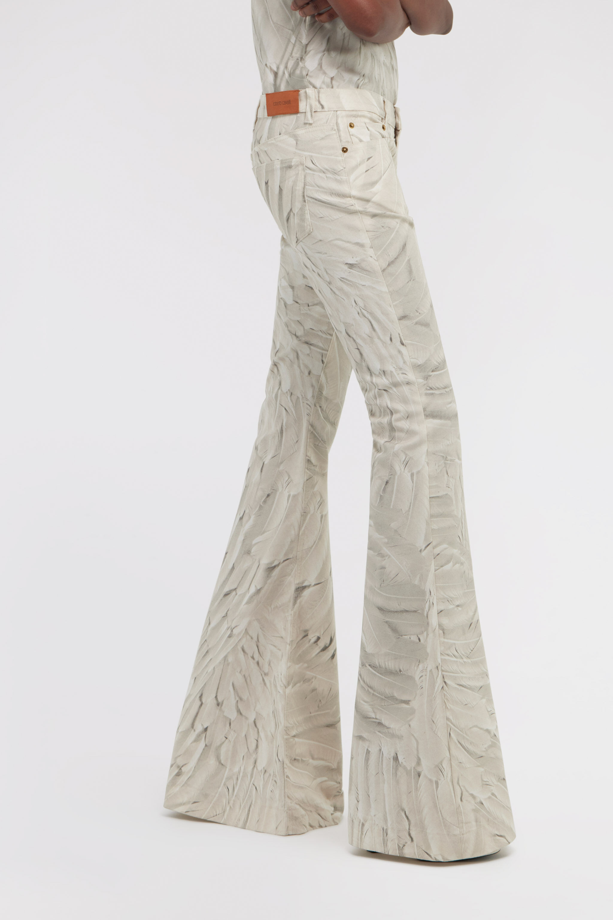 RC Plumage print denim Blanc SWJ205-DAL74