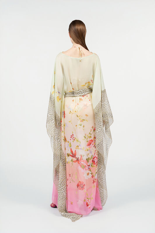 RC Miami Flowers Silk Kaftan RC Miami Flowers Silk Kaftan GREEN/FUCHSIA WQW017-HNR32