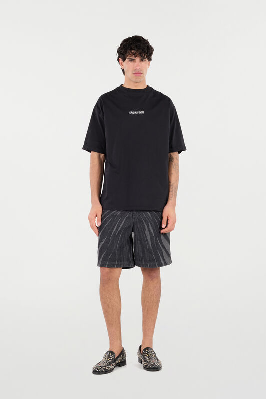 RC Cotton T-Shirt with Tigers and Logo RC Cotton T-Shirt with Tigers and Logo Noir VRT62E-JD060