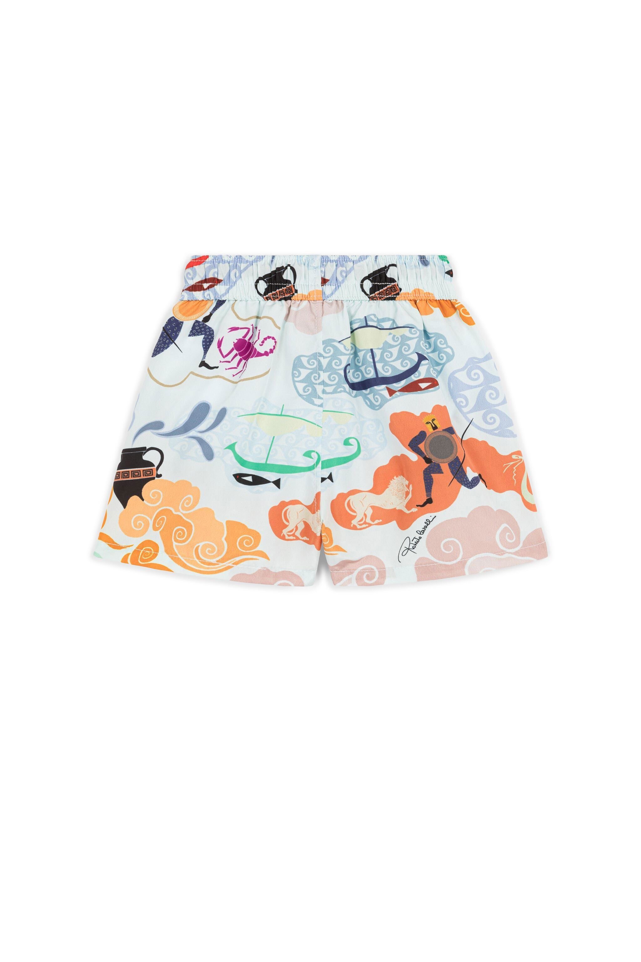 JU Nautical-Print Swim Shorts Orange IJW075-TCQ61
