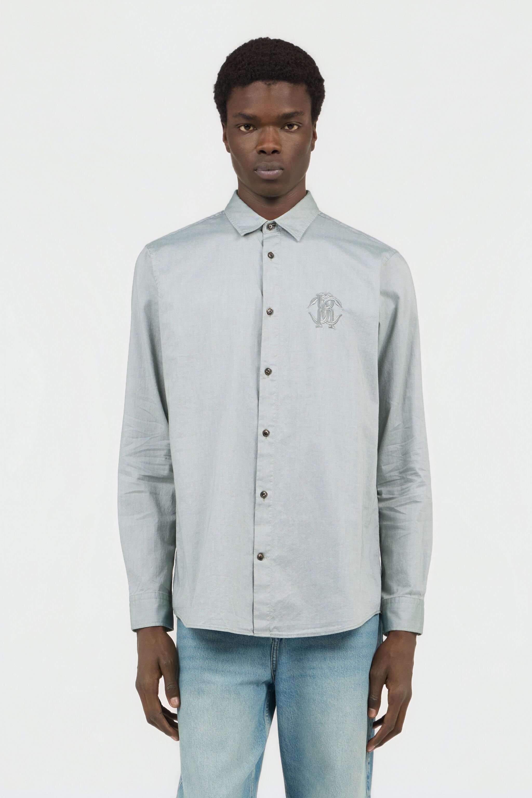 RC Chemise Gris Clair avec Broderie Monogram RC BROWN SOT70P-FN006