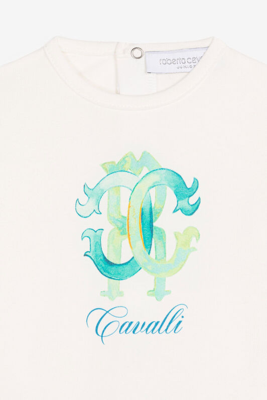 JU Monogram logo print babygrow set Light green QJT884-JV025
