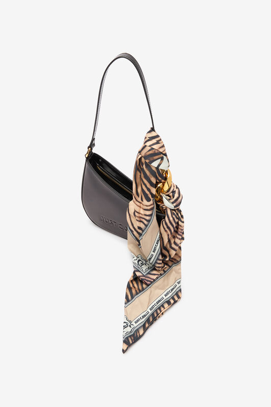 JC Asymmetric Bag With Scarf BLACK UFB087-UF456