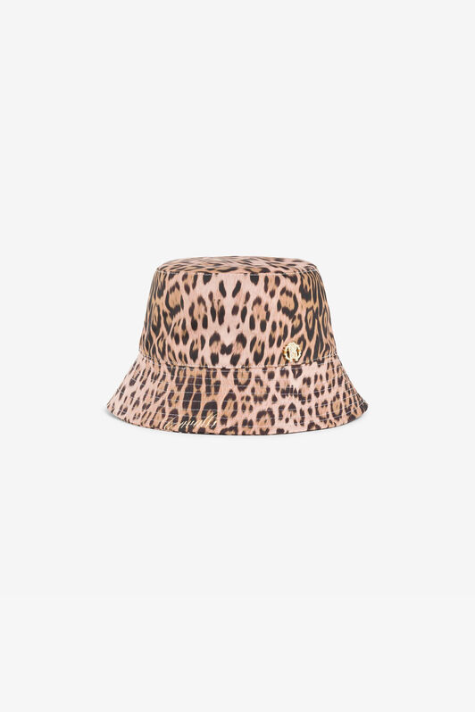 JU Leopard-Print Bucket Hat Light brown QJI006-4FF65