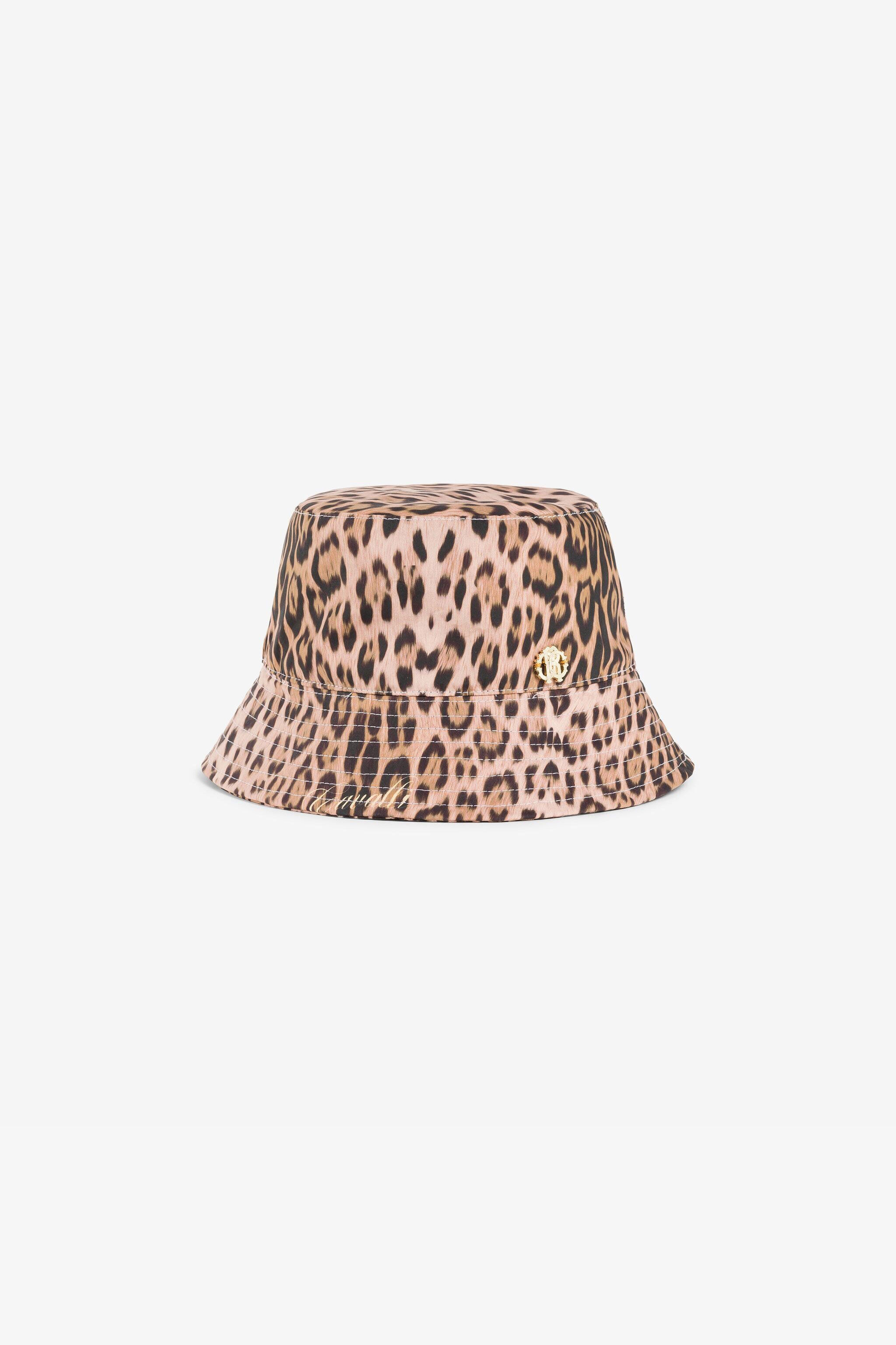 JU Leopard-Print Bucket Hat Light brown QJI006-4FF65