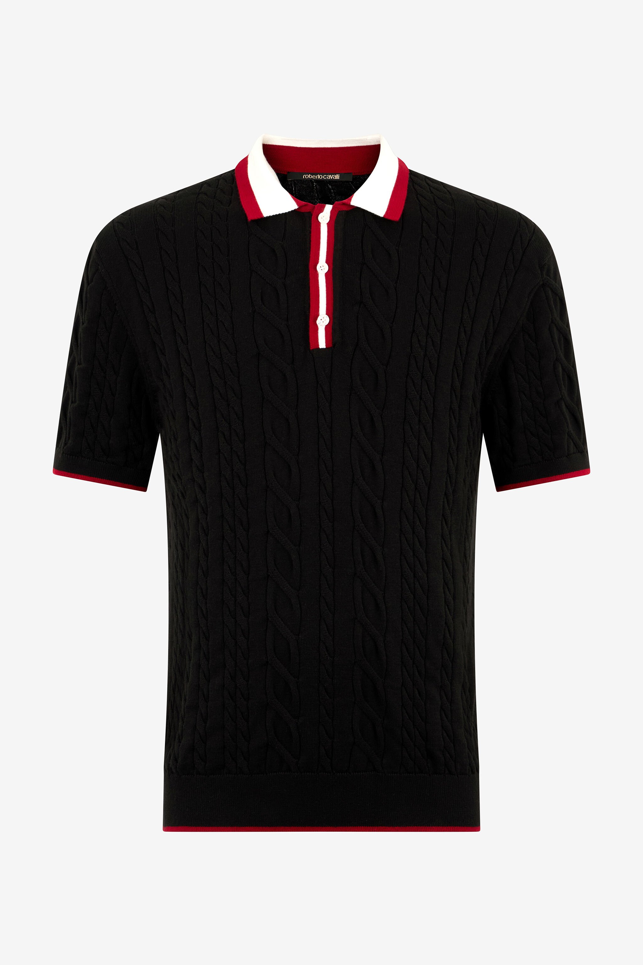 RC Polo Nera Lavorata A Trecce Con Finiture A Contrasto RC Polo Nera Lavorata A Trecce Con Finiture A Contrasto BLACK ROM90E-FEC31