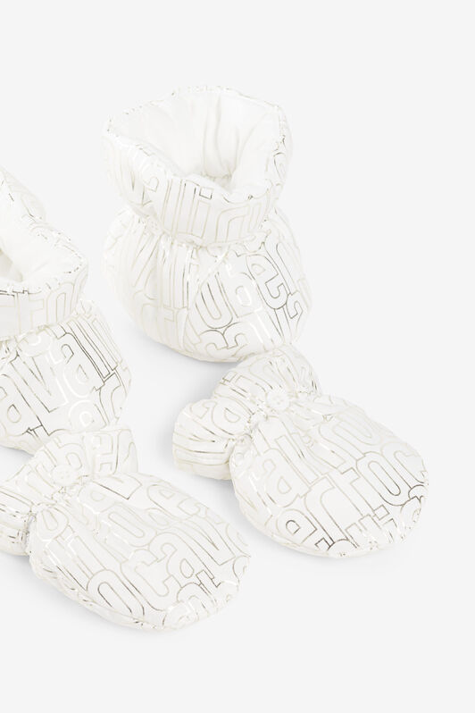 JU Logo-Embroidered Snowsuit Silver RJT40B-5RH87