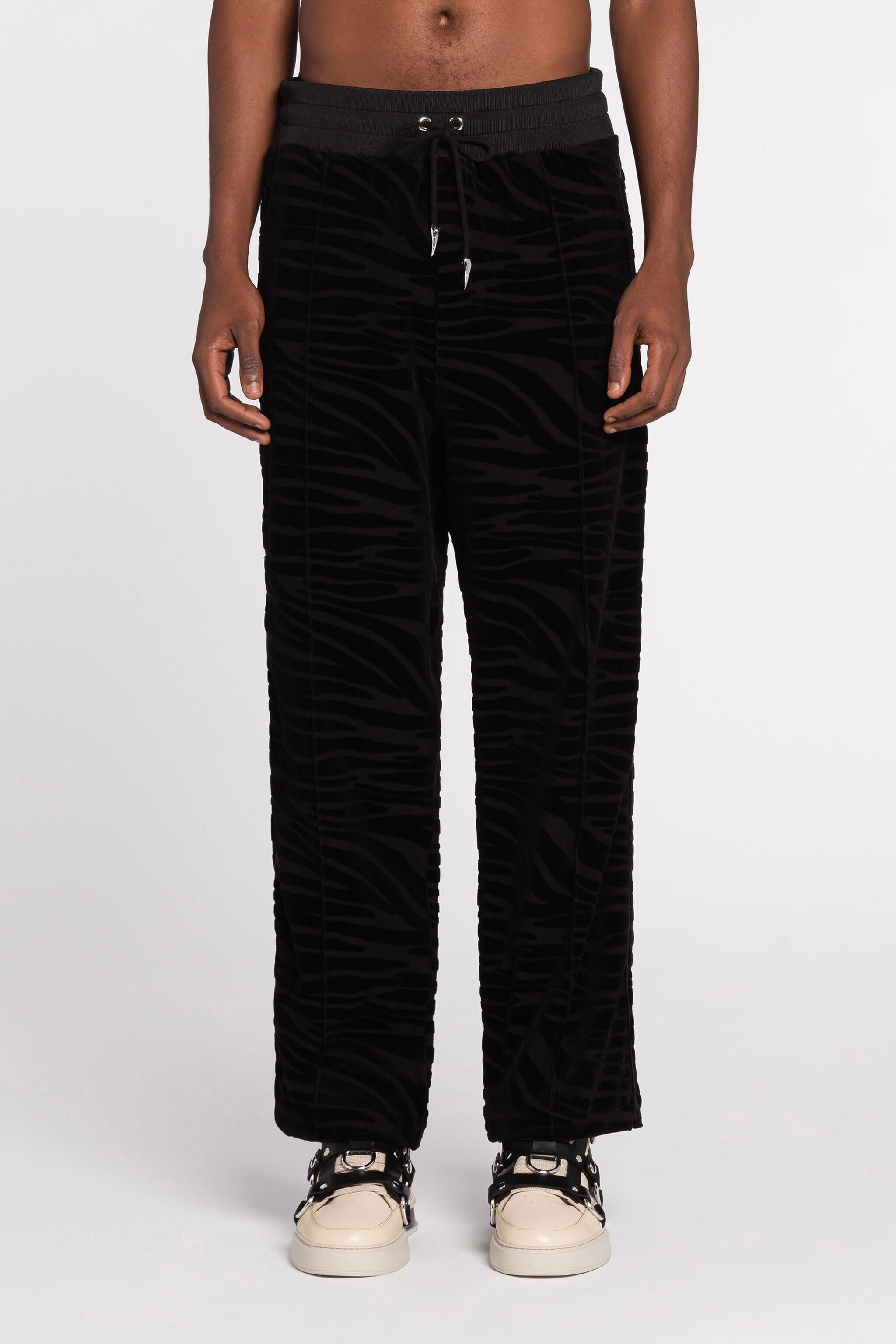 RC Zebra Velvet-Devoré Sweatpants Black PNT25A-RW001