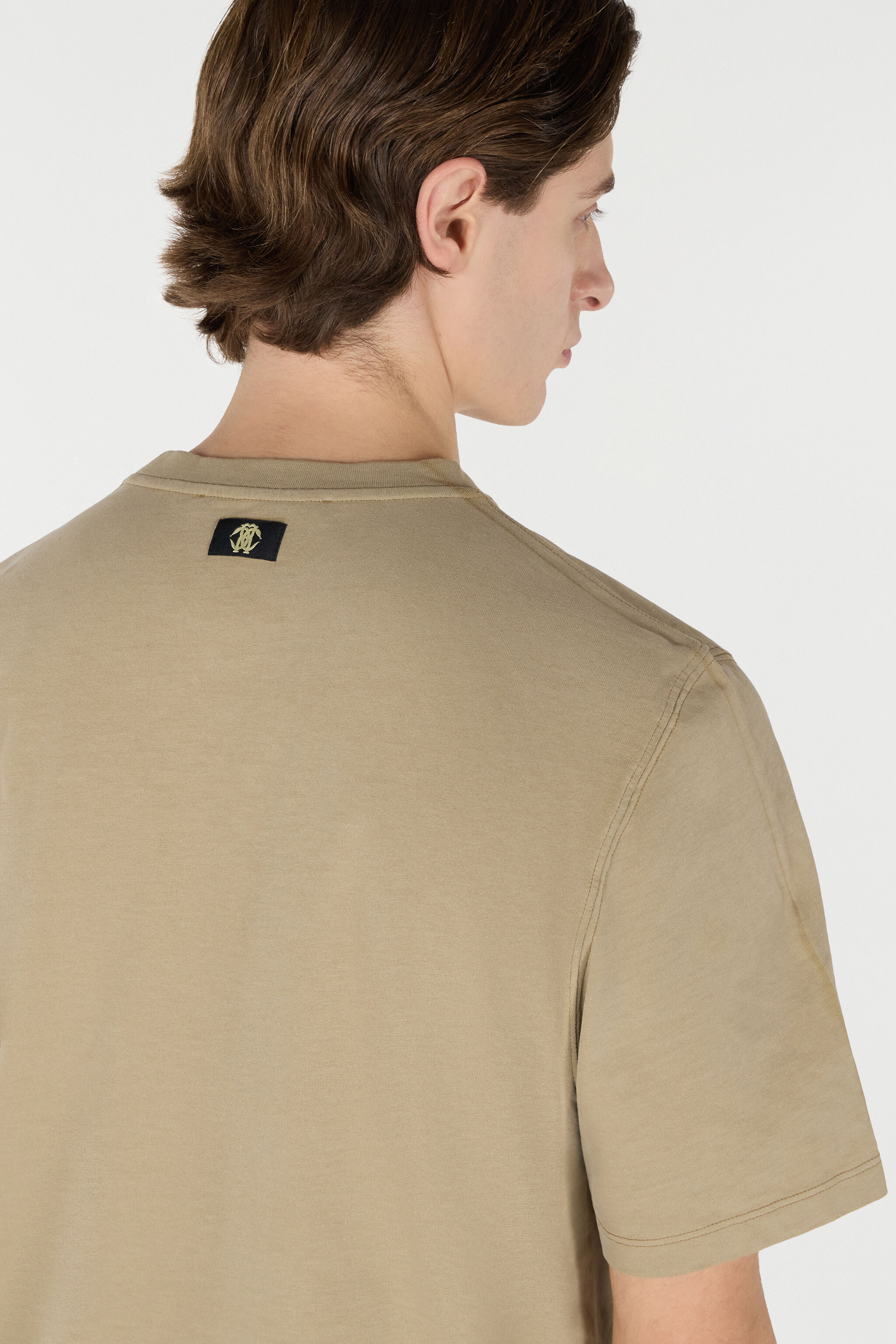 RC T-Shirt mit Print Monogramm Mirror Snake im Used-Effekt Braun URT61H-JD060