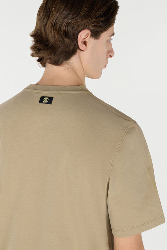 RC T-Shirt With Distressed-Effect Mirror Snake Monogram Print RC T-Shirt With Distressed-Effect Mirror Snake Monogram Print Brown URT61H-JD060