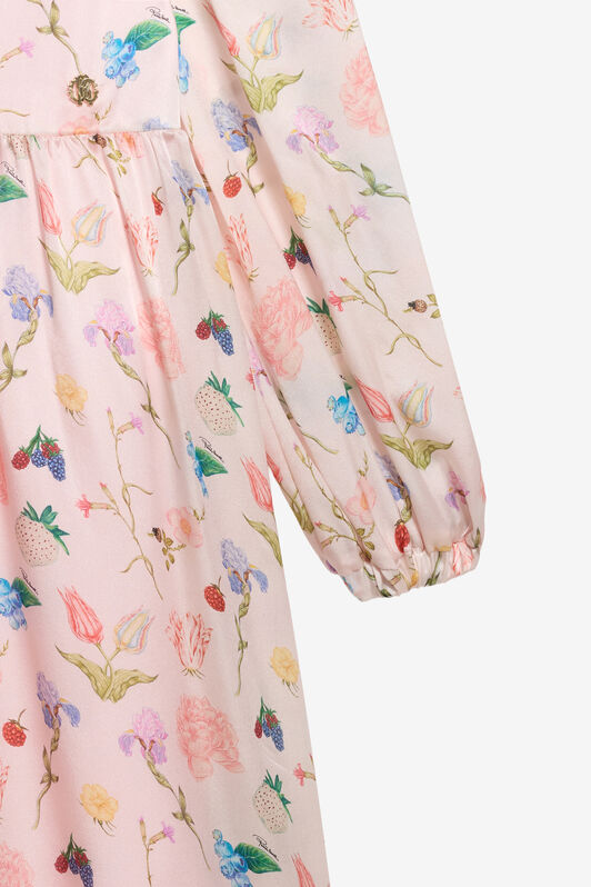 JU Autumn Dream Print Silk Dress BABY PINK TJT10E-2NH91