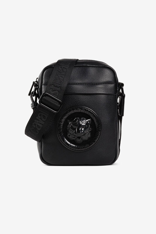 JC Sacoche à bandoulière à logo Just Cavalli et tête de tigre NOIR Q62351-Q1254