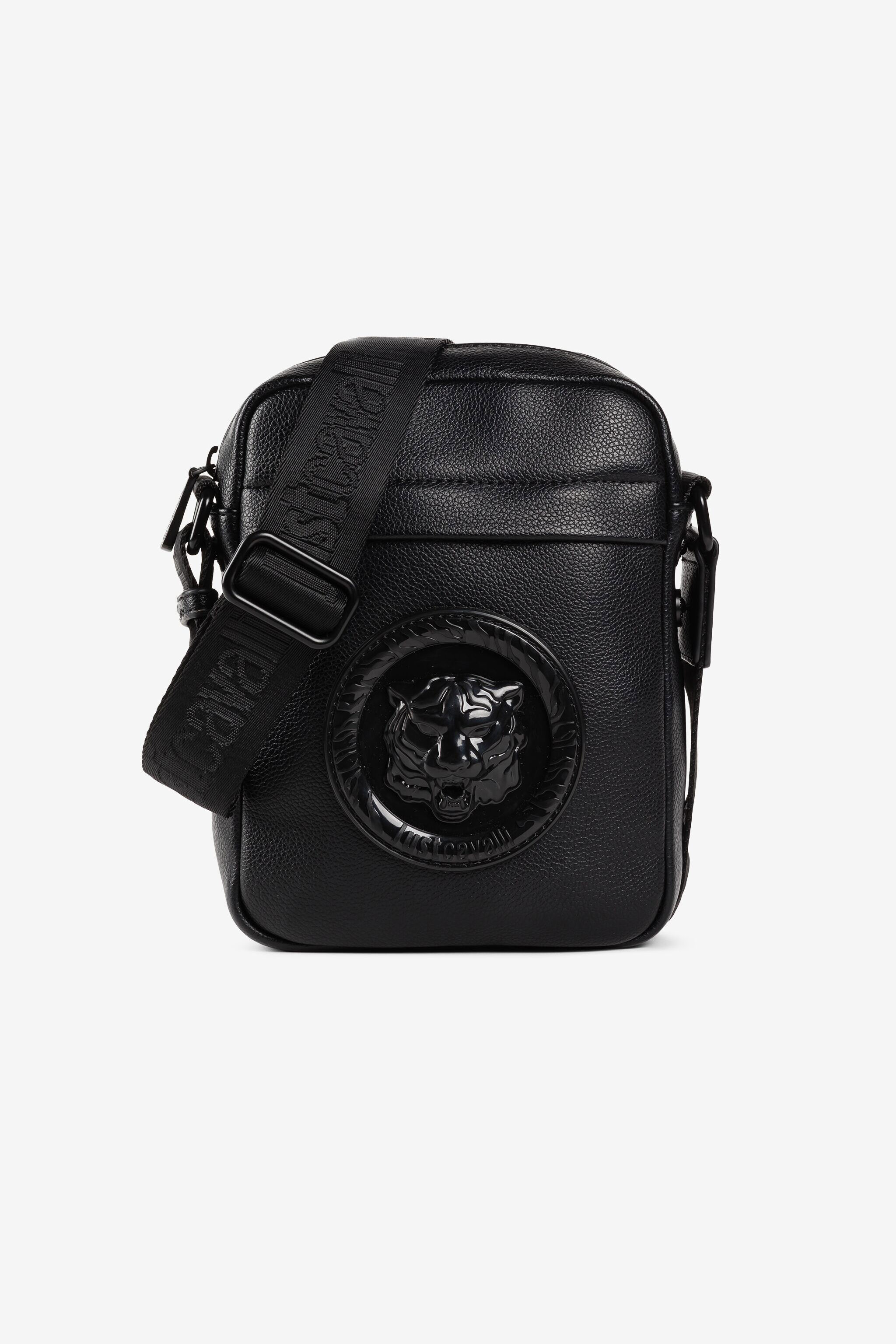 JC Sacoche à bandoulière à logo Just Cavalli et tête de tigre NOIR Q62351-Q1254