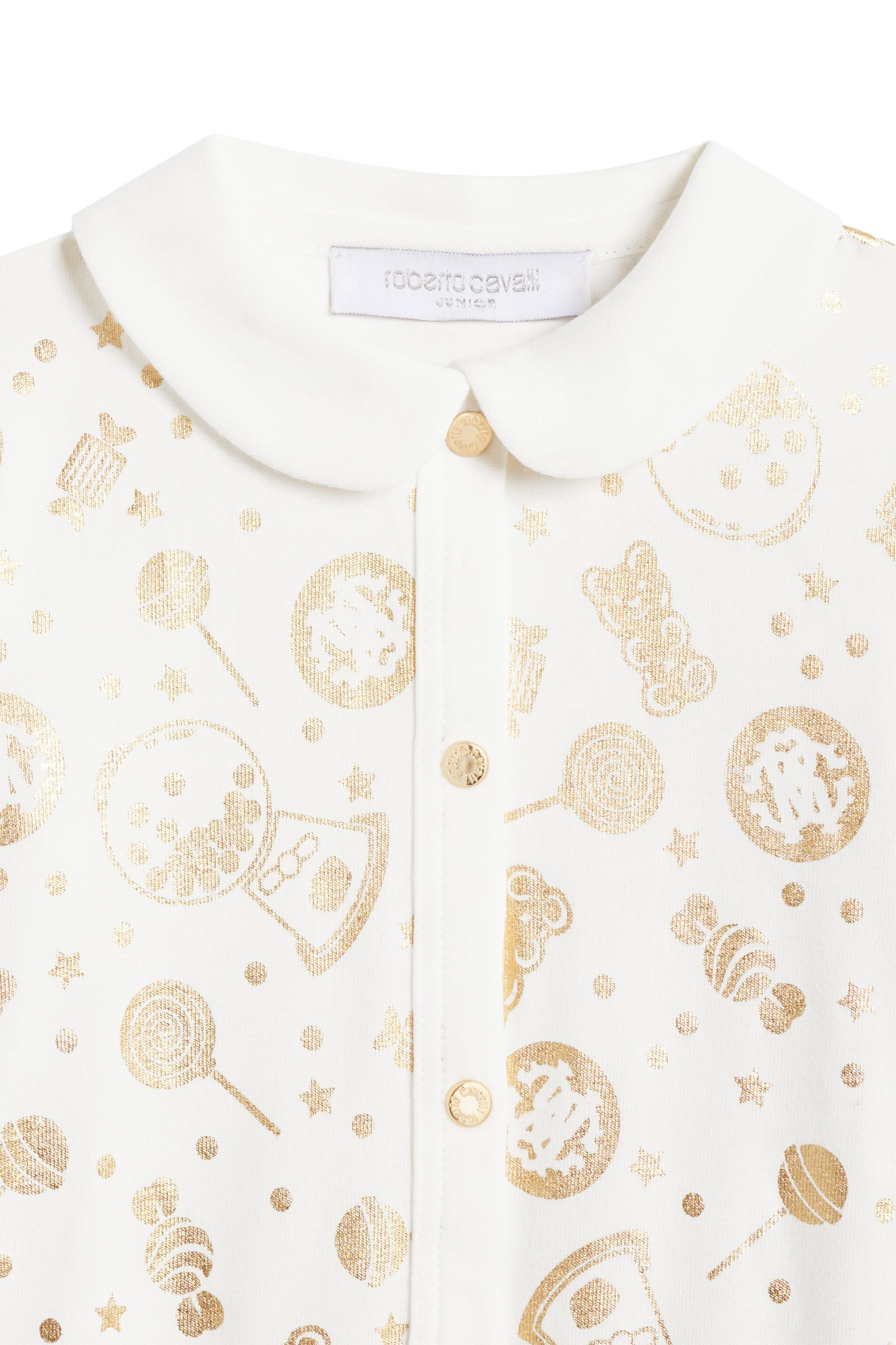 JU Pink and gold candy print romper set MILKY WHITE/GOLD JJT80I-JMS66