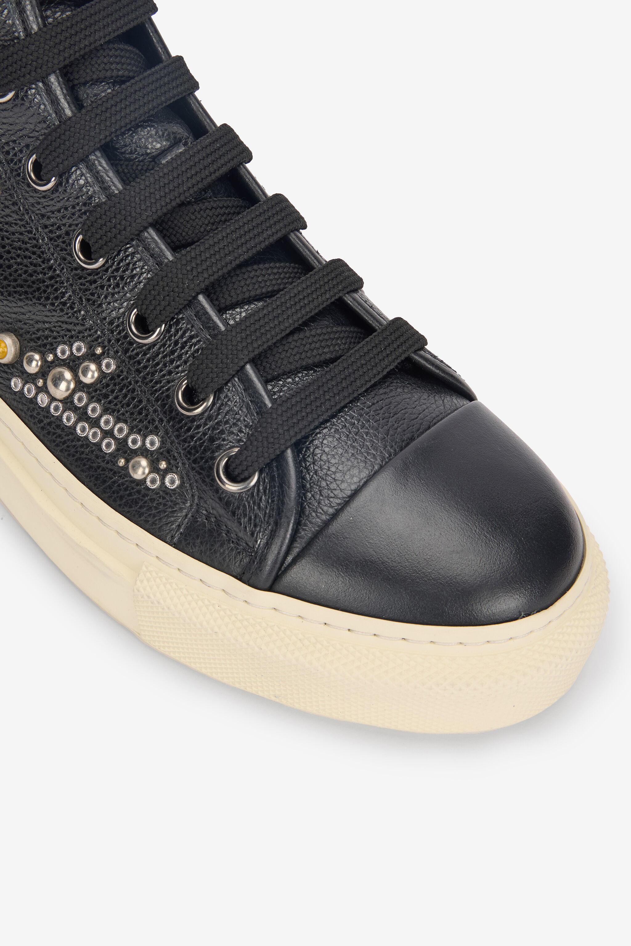RC Sneakers Alte Con Borchie E Pietre Nero VRS020-PZB05
