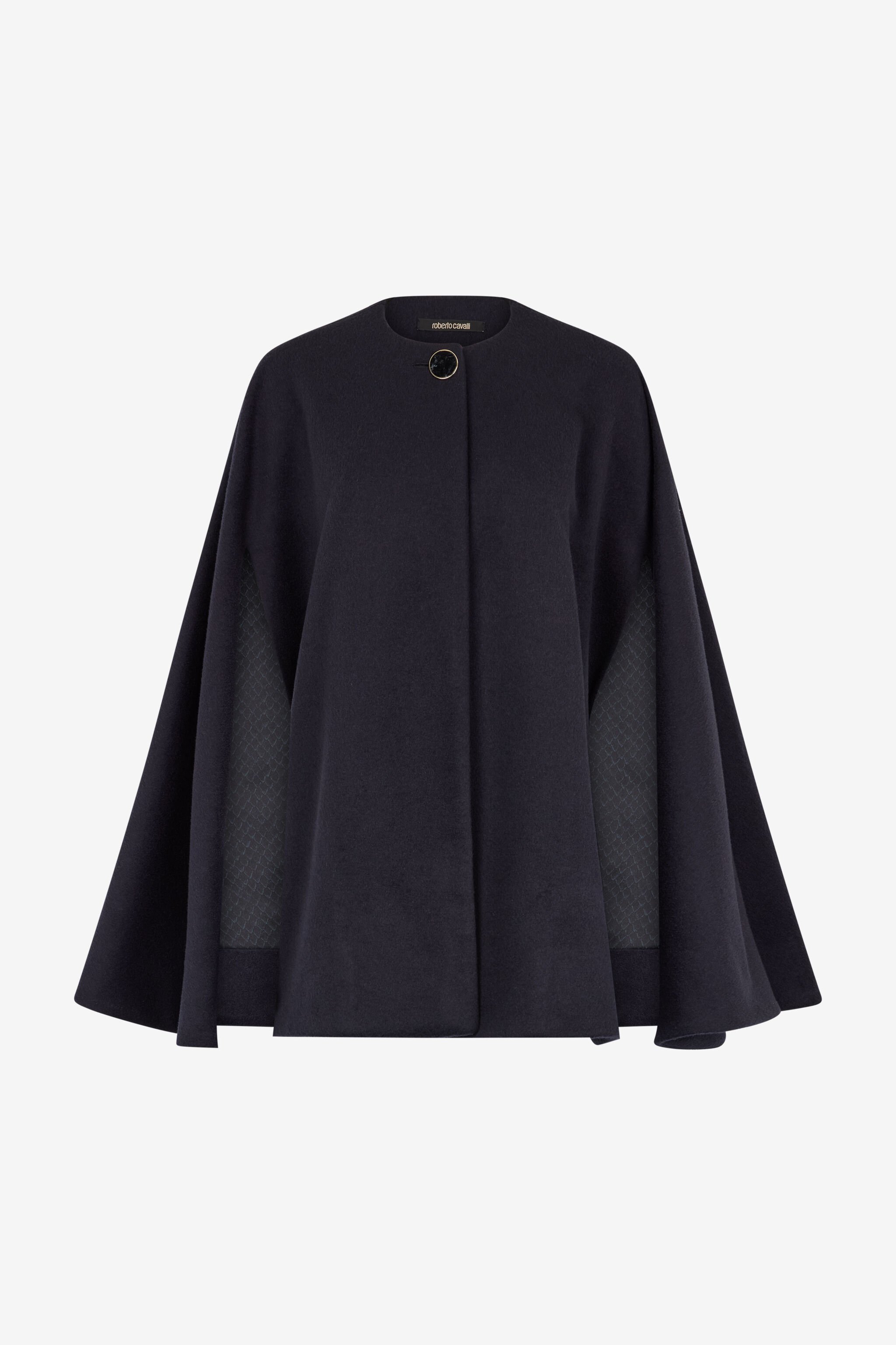 RC Cappotto Con Mantella In Misto Cashmere Nero UKT506-GA077