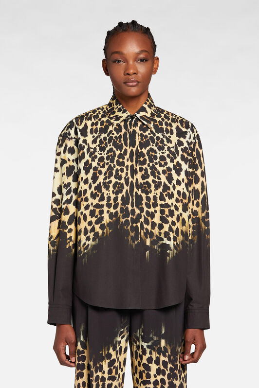 RC Leopard print button-up shirt RC Leopard print button-up shirt BLACK/RUM/NUDE NQT701-THB78