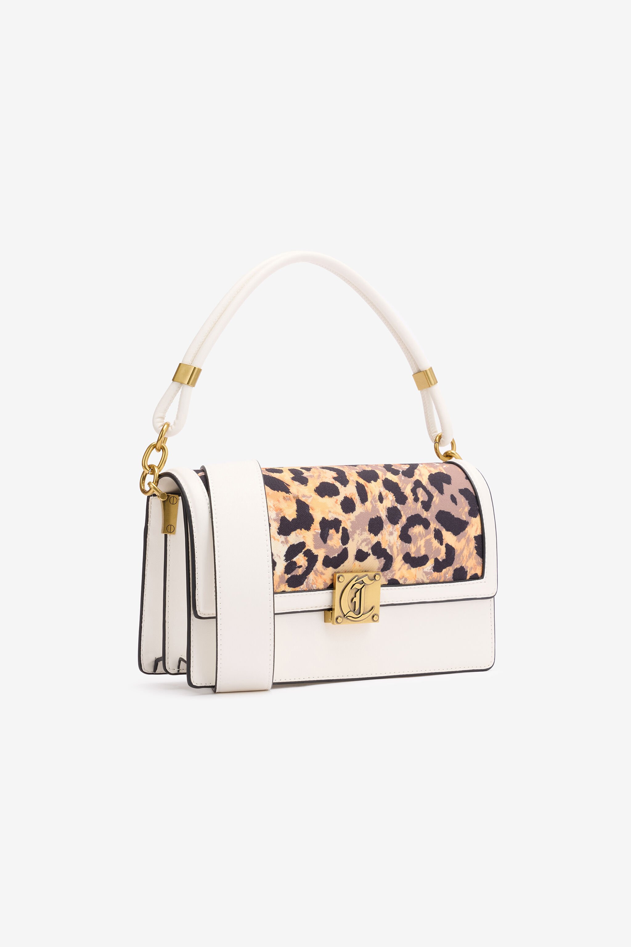 JC Sac À Imprimé Jaguar Skin Et Monogramme JC White, Gold SFB137-SF629