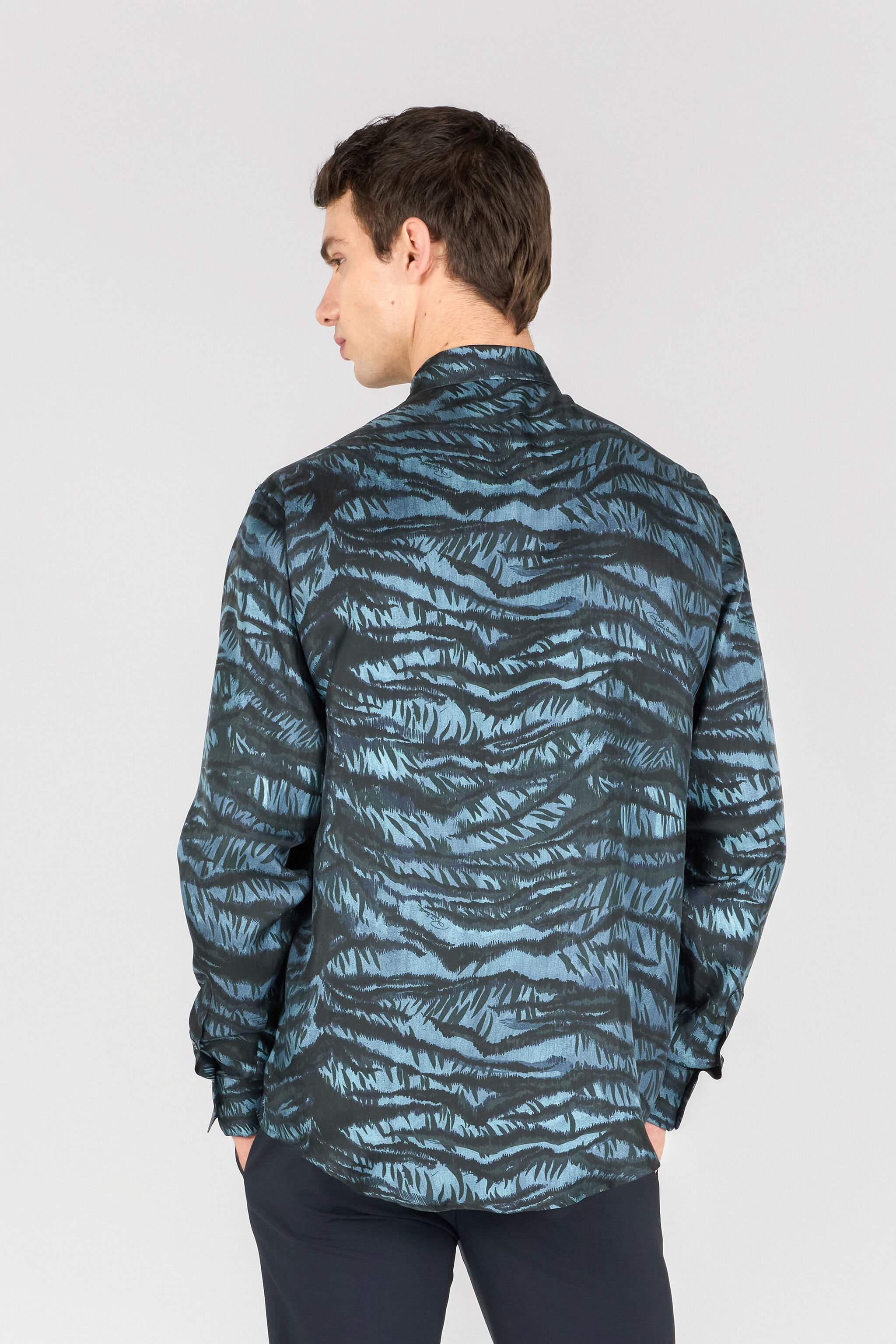 RC Tiger Skin print shirt BLUE OOT70A-2NO65