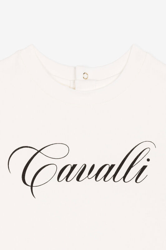 JU Leopard-Print Logo Dress MILKY WHITE OJT160-ISA2J