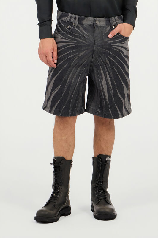 RC Ray Of Gold Print Bermuda Shorts GREY BLACK VRJ261-VTS01