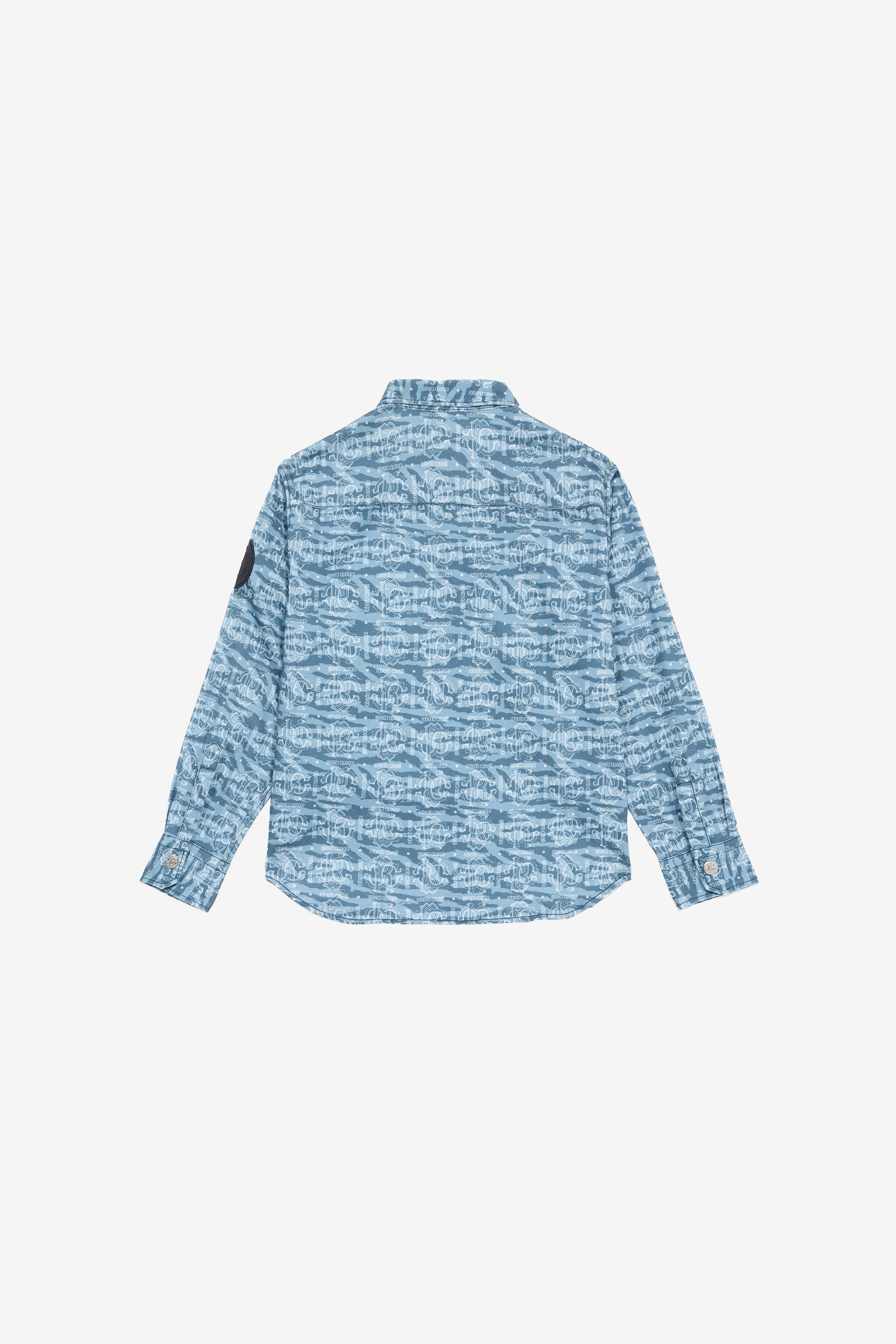 JU Camicia Con Stampa Tiger Skin E Patch Azzurro UJT70E-6SO44