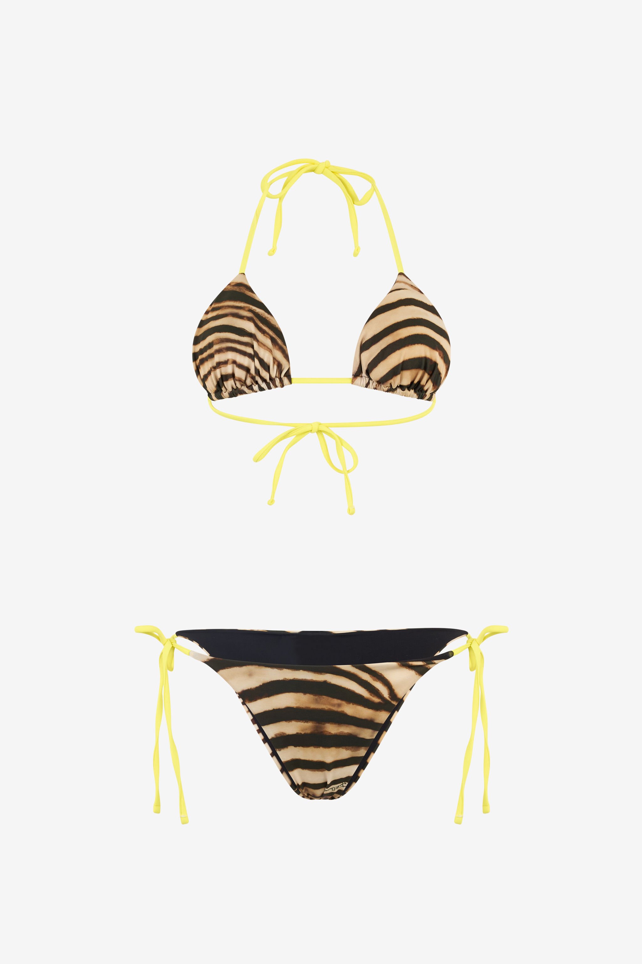 JC Bikini With Tiger Skin Print Light Brown UFM019-UF269