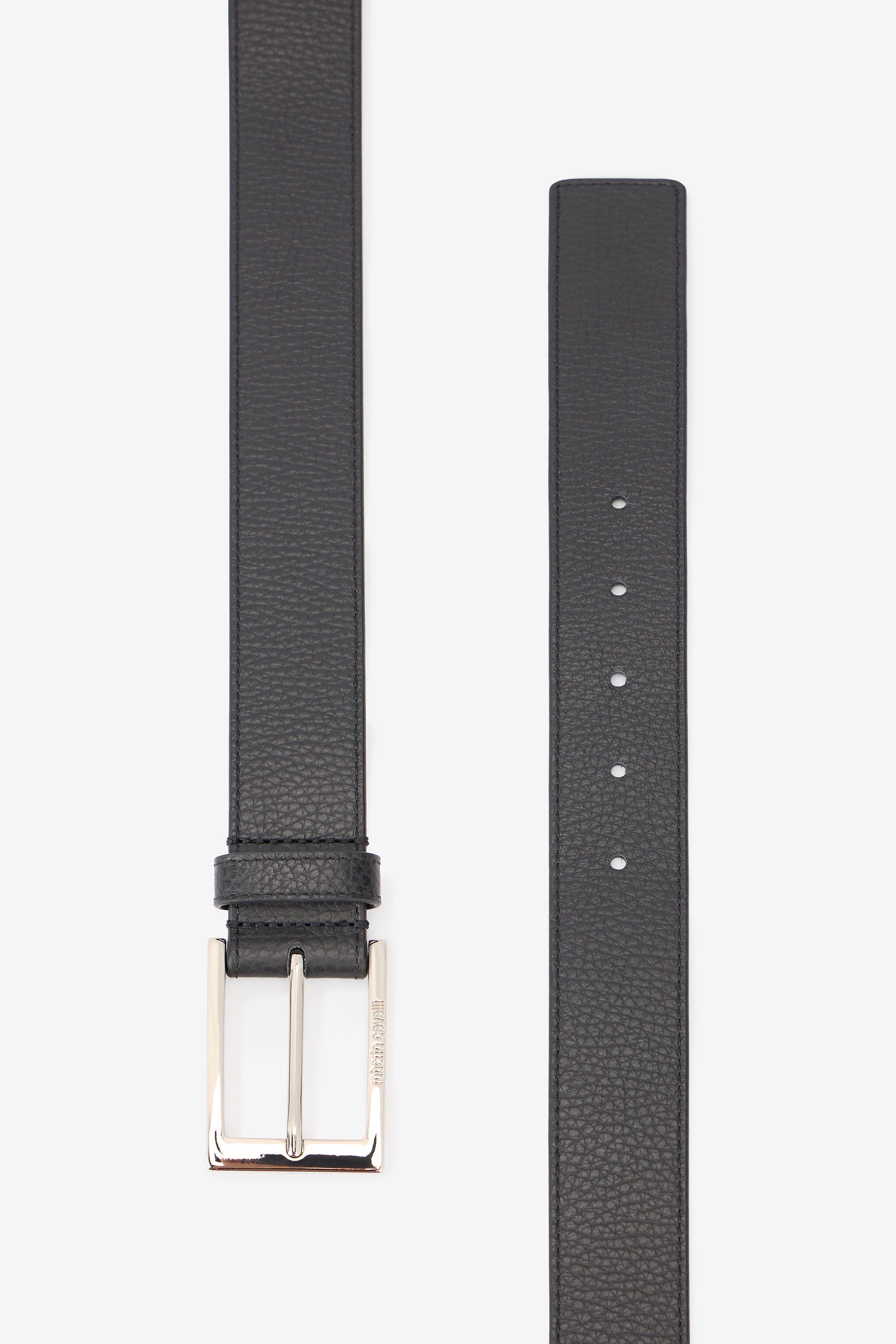 RC Ceinture Tendance En Cuir Noir Avec Boucle Logo Or NOC00D-PZA12