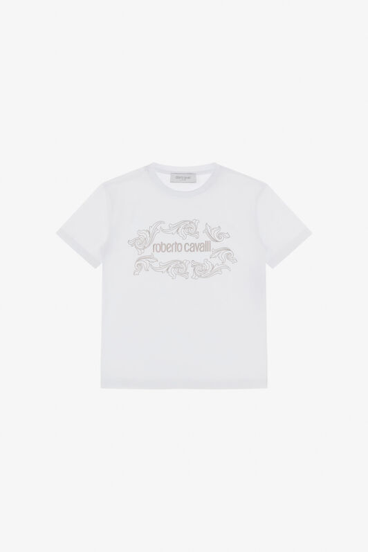 JU T-Shirt Con Logo E Decorazione Bianco TJT60T-JD001