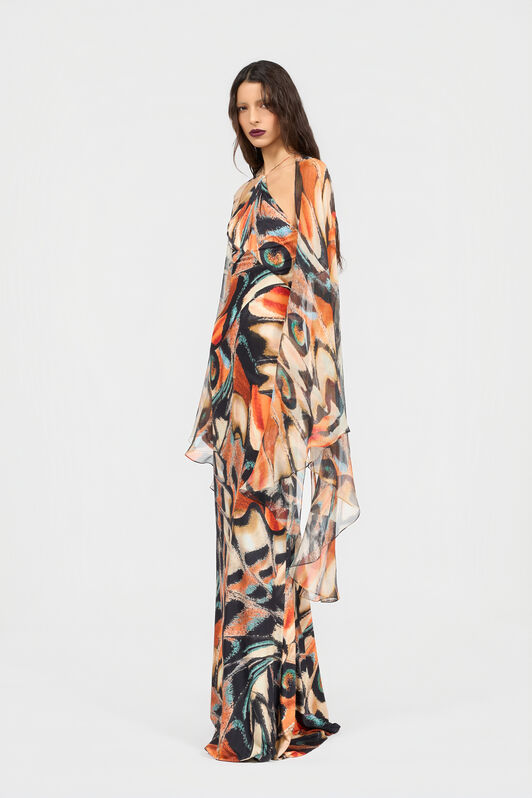 RC Butterfly Print Dress BLACK/MULTICOLOR XQT193-JRT28