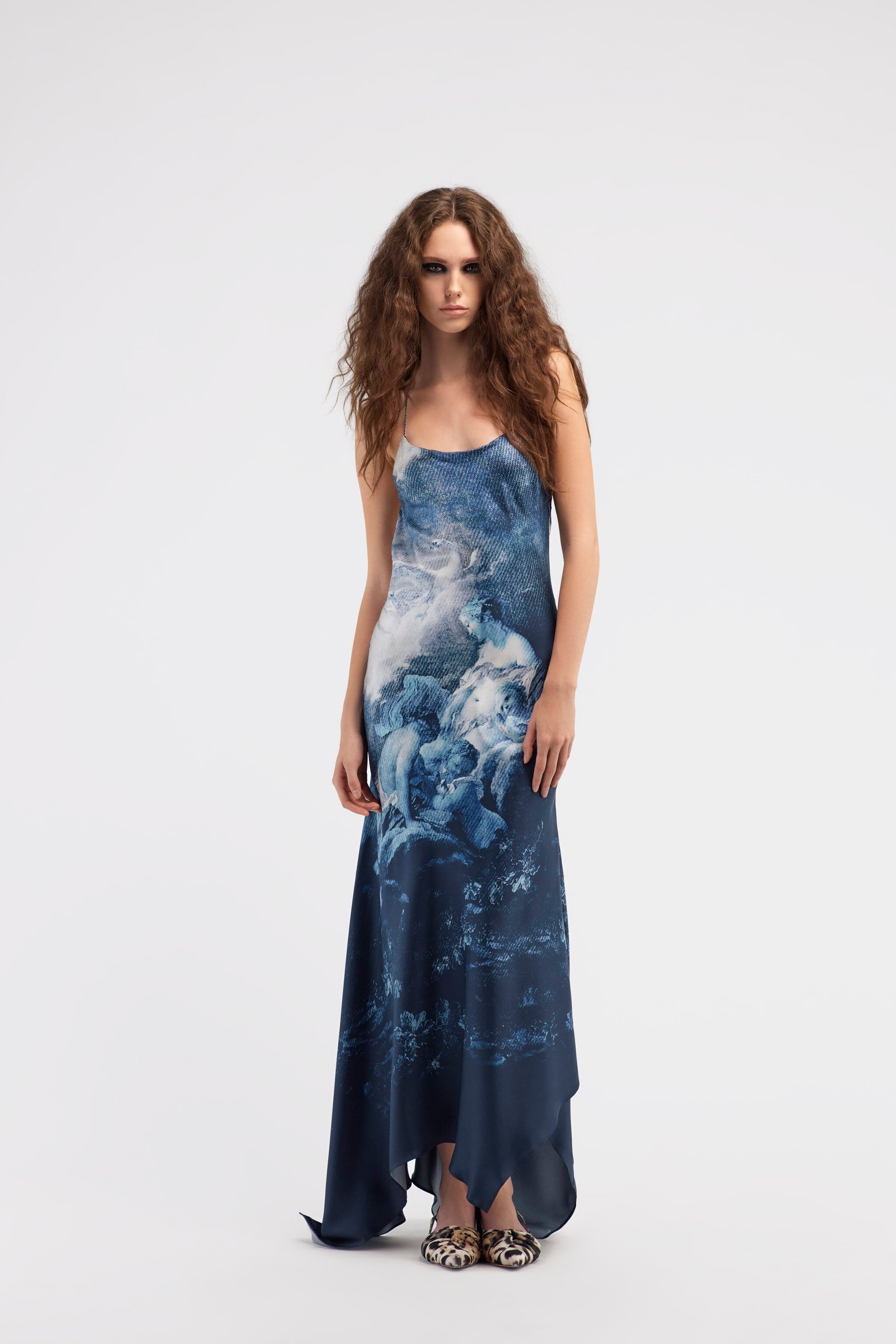 RC Abito sottoveste stampa Wild Leda Blu scuro RWT133-4QI16