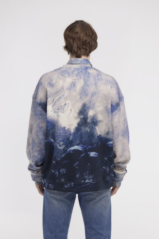 RC Sweatshirt with Denim Wild Leda print RC Sweatshirt with Denim Wild Leda print Dark blue RMT68B-5OI35