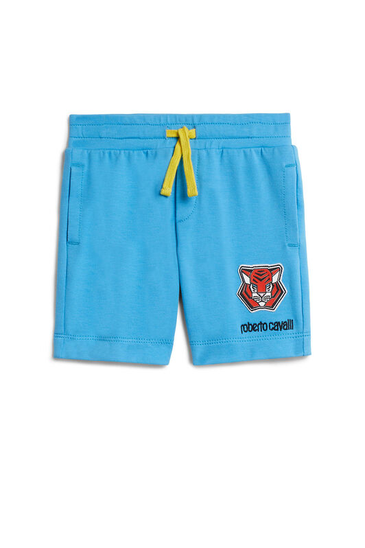 JU Blaue Bermuda-Shorts mit Tiger-Motiv JU Blaue Bermuda-Shorts mit Tiger-Motiv HORIZON BLUE IJT287-CF042