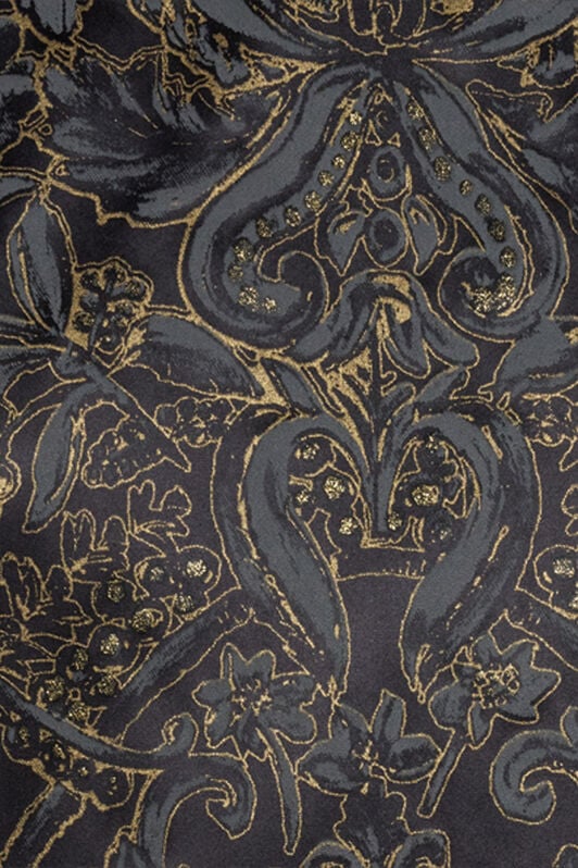 RC Ornamental Black Print Dress BLACK WKT180-SZR36