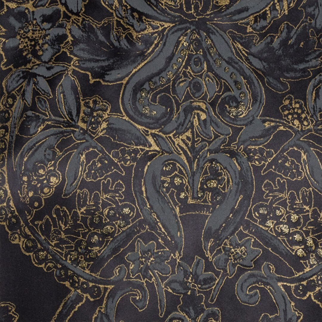 RC Ornamental Black Print Dress BLACK WKT180-SZR36