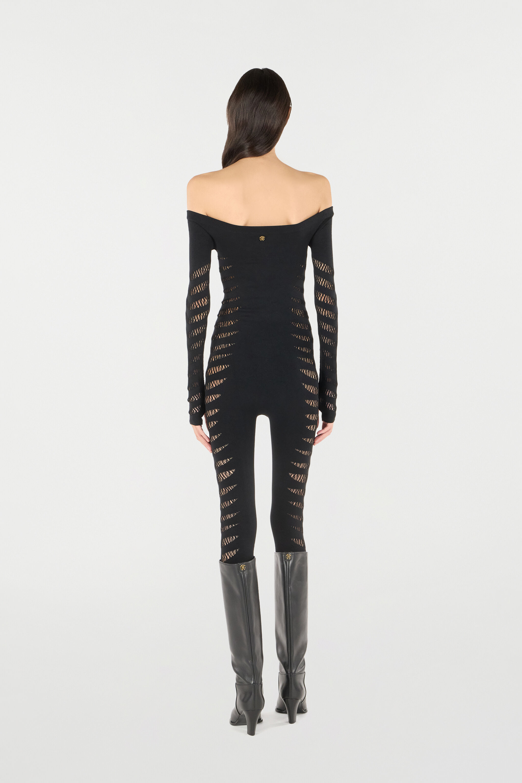 RC Jumpsuit With Perforated Zebra Pattern Black UKT150-MA001