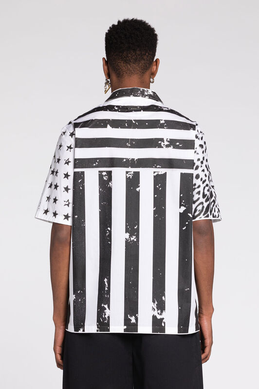 RC Camisa con estampado Leopard Flag Negro/Blanco QRT726-CH061