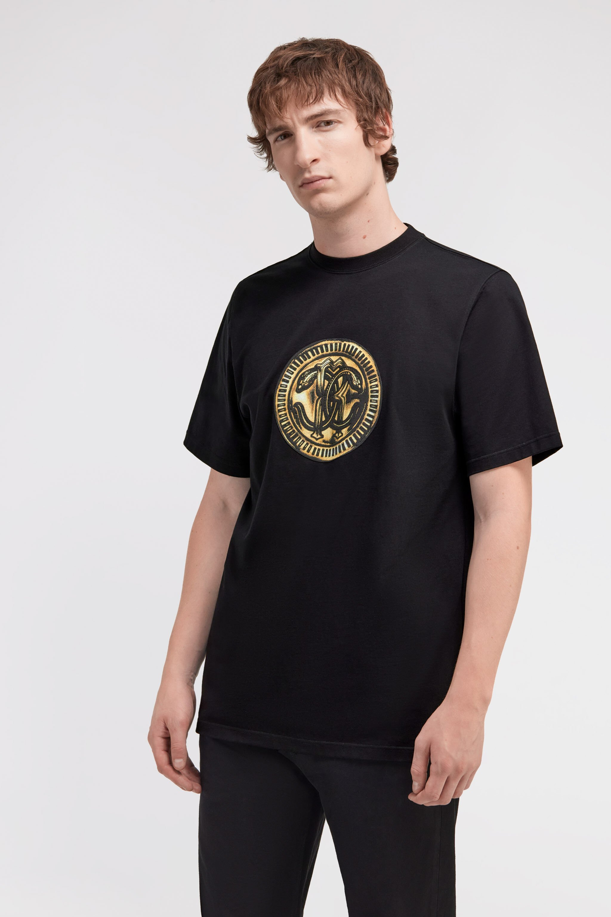 RC T-Shirt mit aufgedrucktem Logo Schwarz TRT61D-JD060