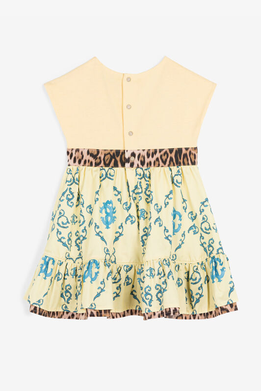 JU RC Monogram-Print Cotton Dress Yellow RJT102-JD001