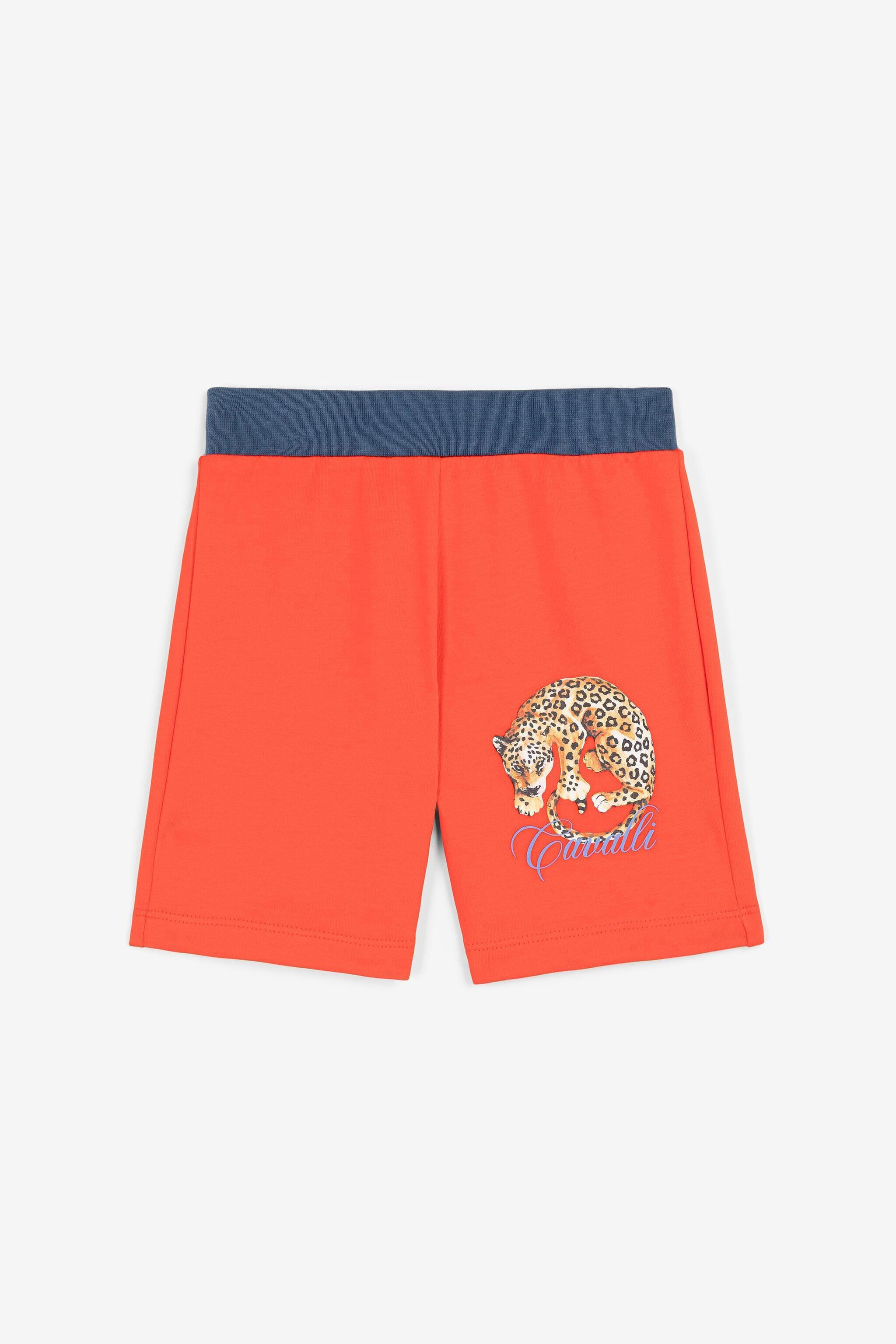 JU Jaguar-Print Logo Shorts Orange OJT287-ISA2J