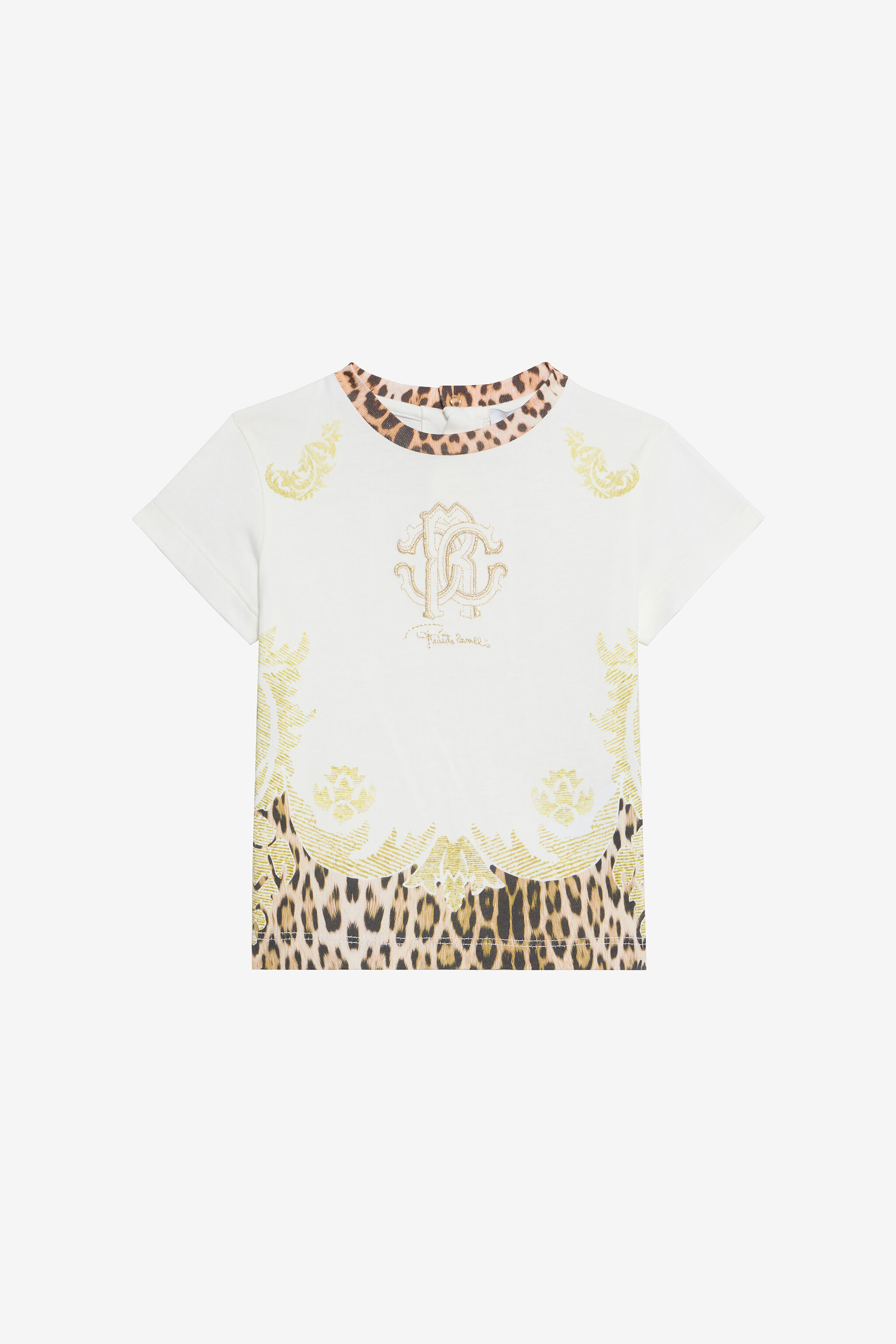 JU T-Shirt Bianco Latte Con Monogram RC E Stampa MILKY WHITE VJT604-JD001