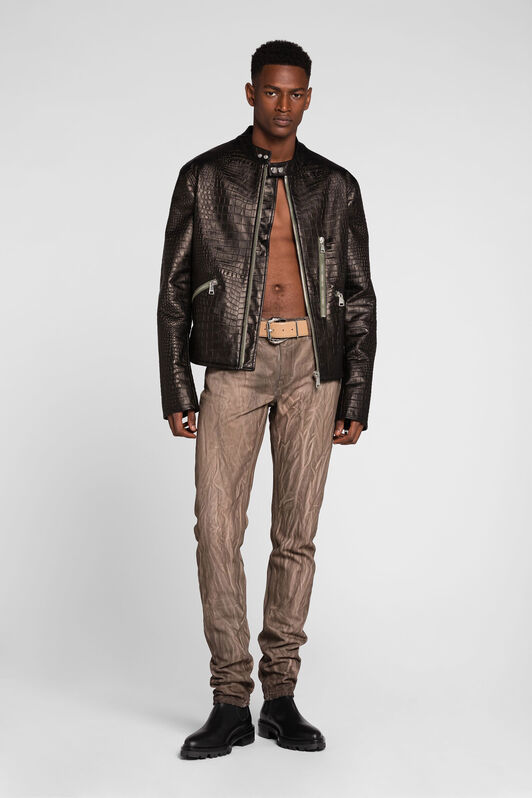 RC Snakeskin-effect leather jacket Black QRP810-PFF21