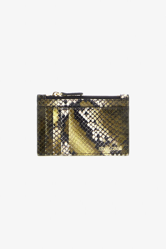 RC Logo-print leather clutch Dark green TKA005-PZ02S