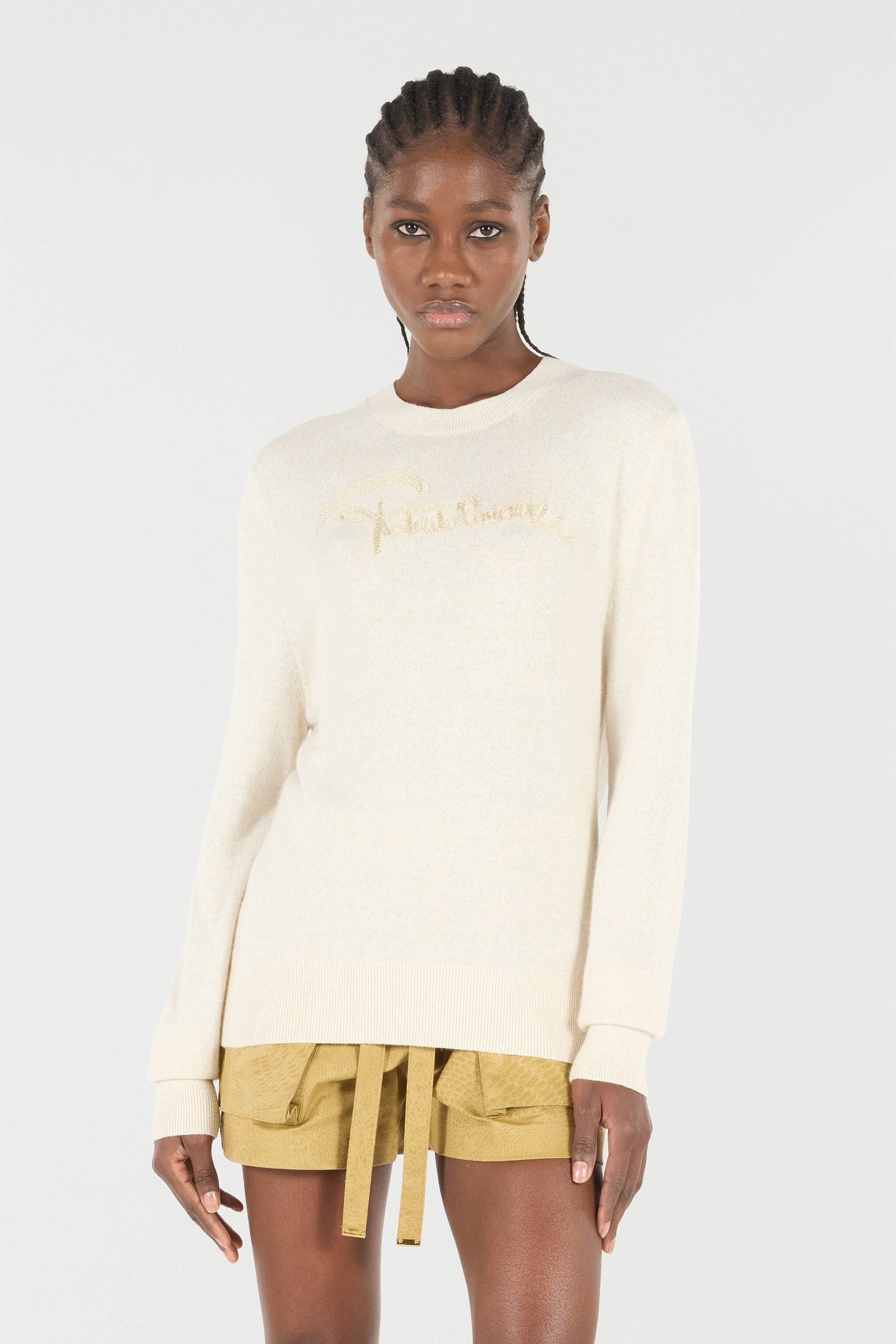 RC Sweater With Embroidered Logo Ivory UKM605-MI017