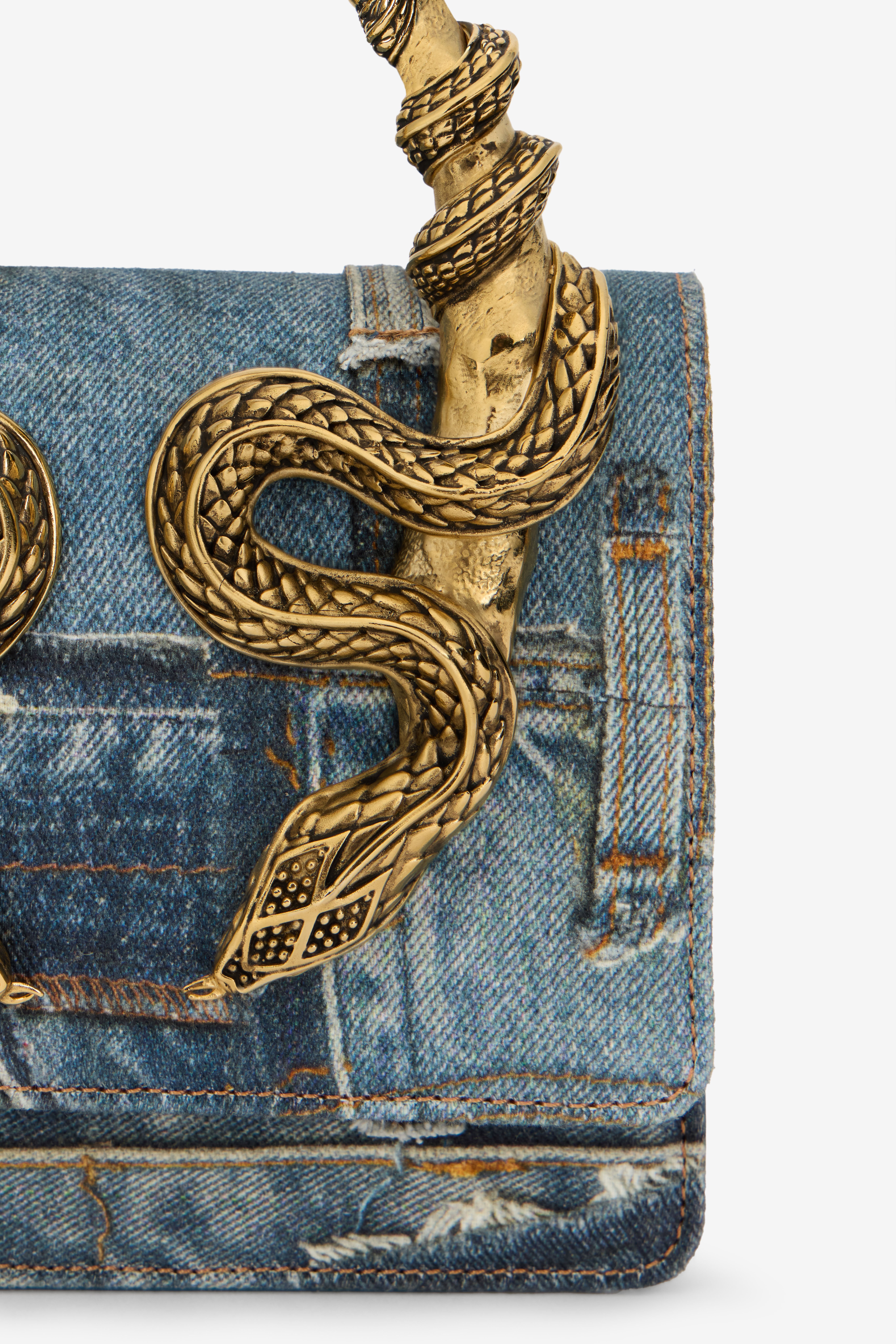 RC Serpentine Bag con Stampa Denim Patchwork JEANS VWB001-DLL01