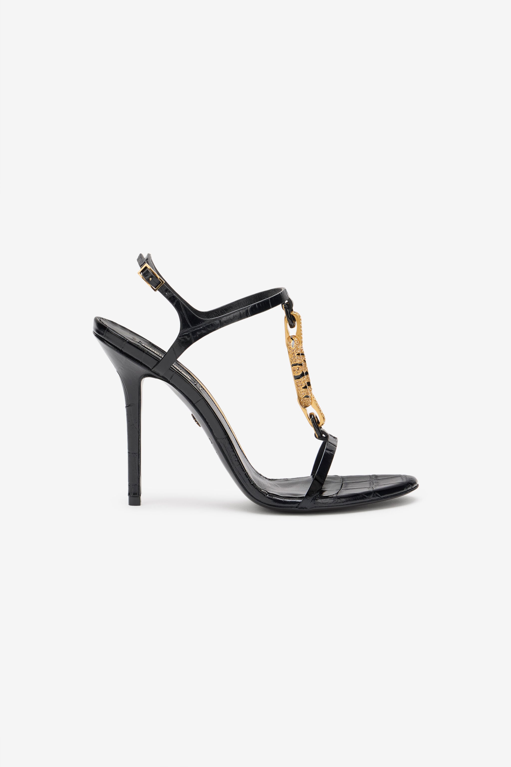 RC Leather Sandal with Jewel Detail RC Leather Sandal with Jewel Detail BLACK WKS008-PZ975